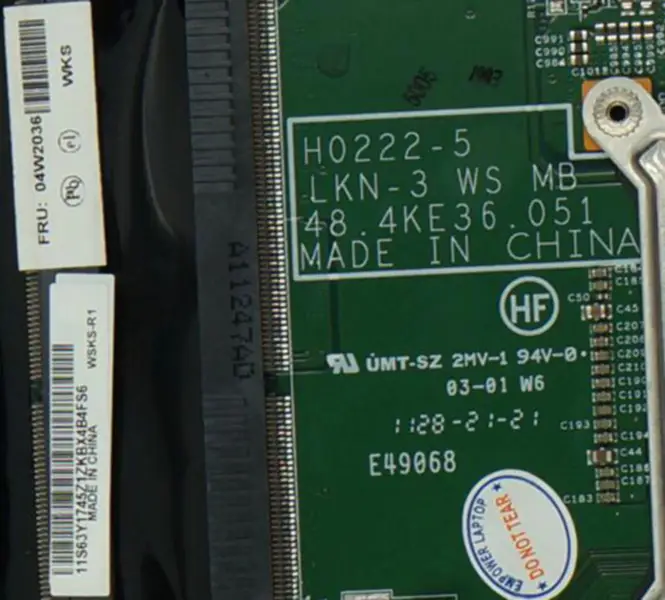 Lenovo W520 T520 T520i PN:04W2036 Carte mère