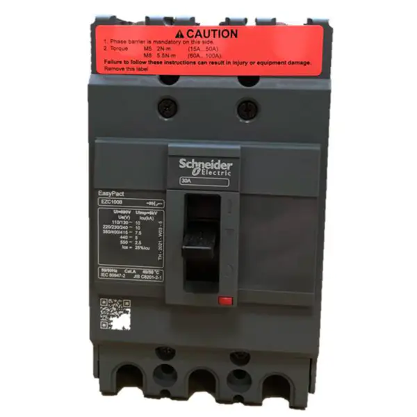 Disjoncteur tripolaire à boîtier moulé Easypact EZC100B 3P30A