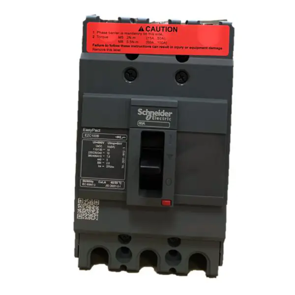 Disjoncteur tripolaire à boîtier moulé Easypact EZC100B 3P60A