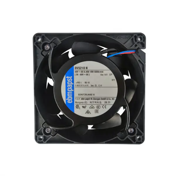 Original Ebmpapst DV5218N 48VDC 127 * 127* 38mm 0.395A 18.5W 5000RPM 2700m3/h Axial Fan for Signal Transmitter