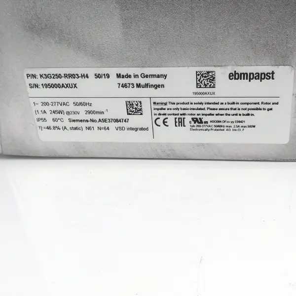 Ventilateur Ebmpapst K3G250-RR03-H4
