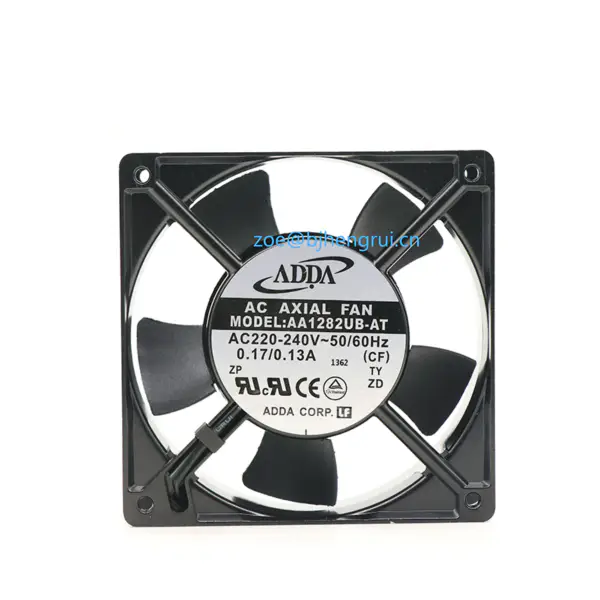 ADDA AA1282UB-AT Série AA 2700 RPM 120 x 120 x 38 mm 111.9 CFM 220-240 V Ventilateur AC à roulement à billes