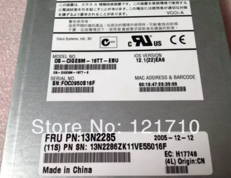 IBM Gigabit Ethernet Switch Module 13N2285 13N2286 OS-CIGESM-18TT-EBU pour IBM HS20 carte mère industrielle