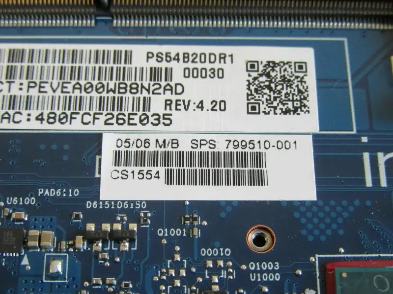 Carte mère HP 799510-001 799510-501 799510-601 I5-5200U