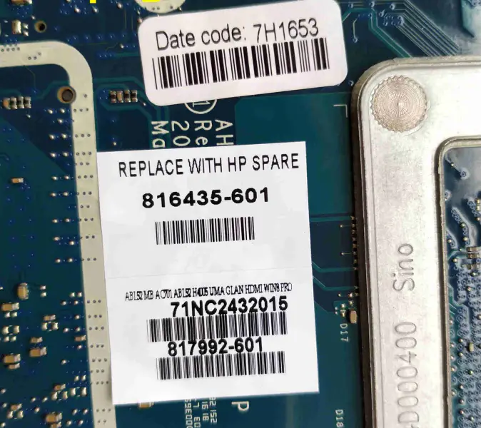 HP 816435-001 816435-501 816435-601 LA-C701P I3-4005U Carte mère