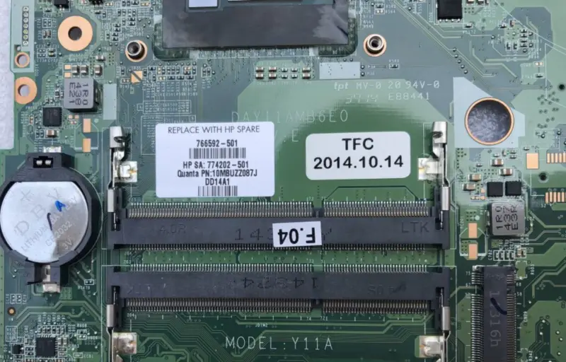 HP 766592-501 766592-601 766592-001 DAY11AMB6E0 avec carte mère i7-4510U