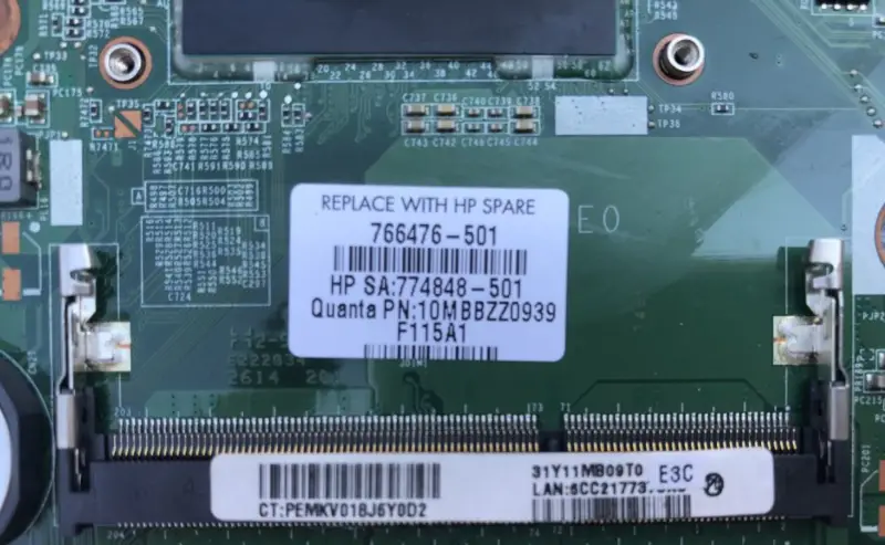 HP 766476-001 766476-501 766476-601 avec carte mère i5-4210U