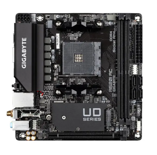 GIGABYTE A520I AC Carte mère mITX AMD AM4 Socket DDR4 64GB