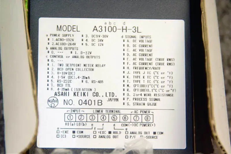 ASAHI KEIKI CO.,LTD METER CONTROLLER A3100-H-3L NE A3100