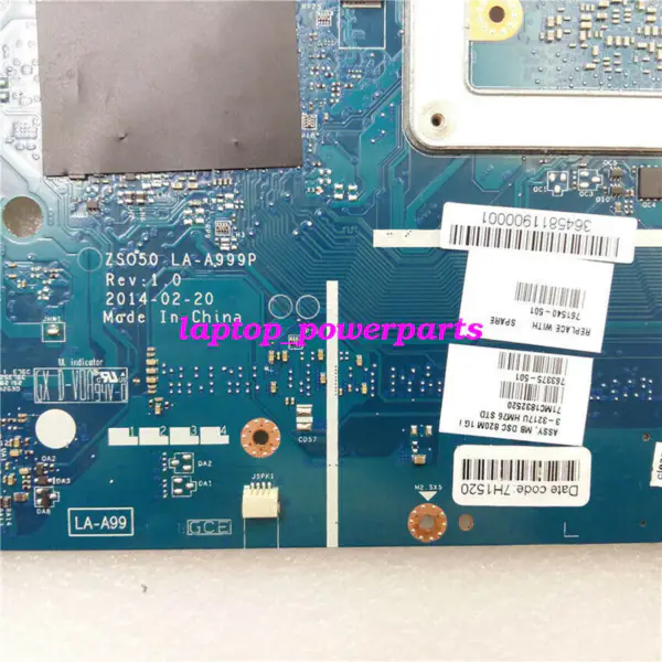 HP 761540-001 250 G3 Intel HM76 I3-3217 CPU Carte mère ATX