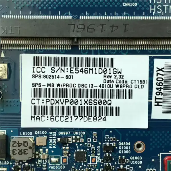 HP EliteBook 840 850 G1 6050A2559101-MB-A03 802514-601 Carte mère