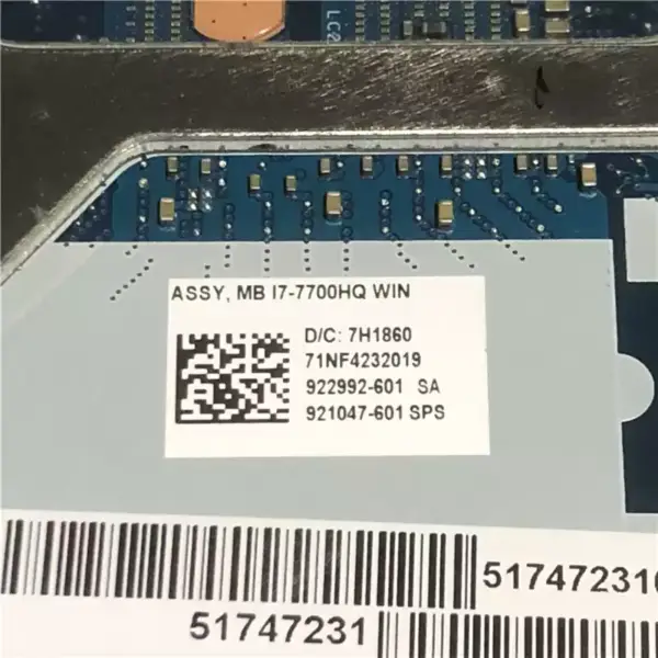 HP ZBook 15 G4 921048-001 921048-501 921048-601 LA-E161P Carte mère