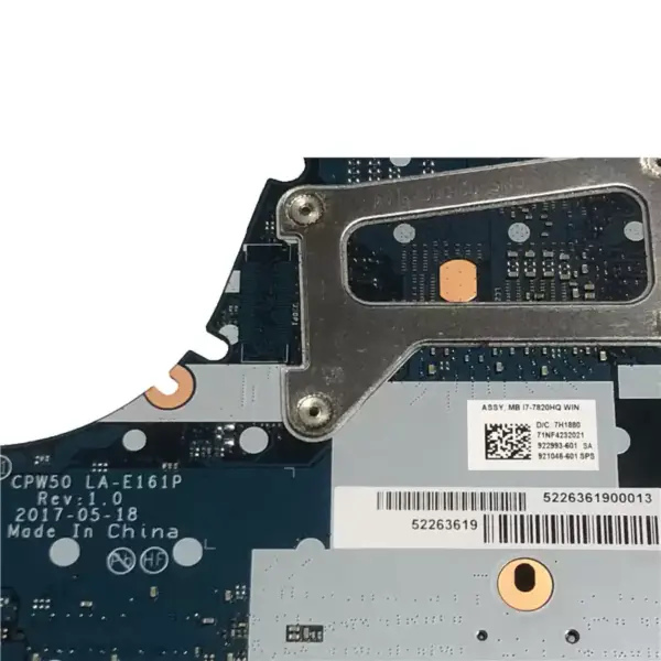 HP ZBook 15 G4 921048-001 921048-501 921048-601 LA-E161P Carte mère