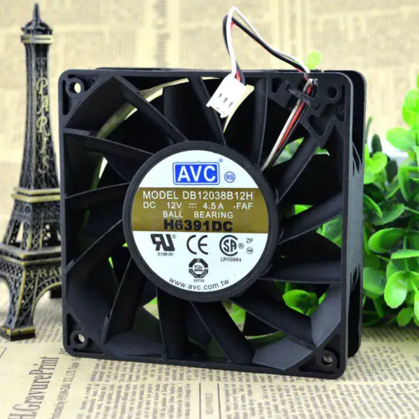 AVC 12CM 12038 Ventilateur 12V 4.5A DB12038B12H 3-fils