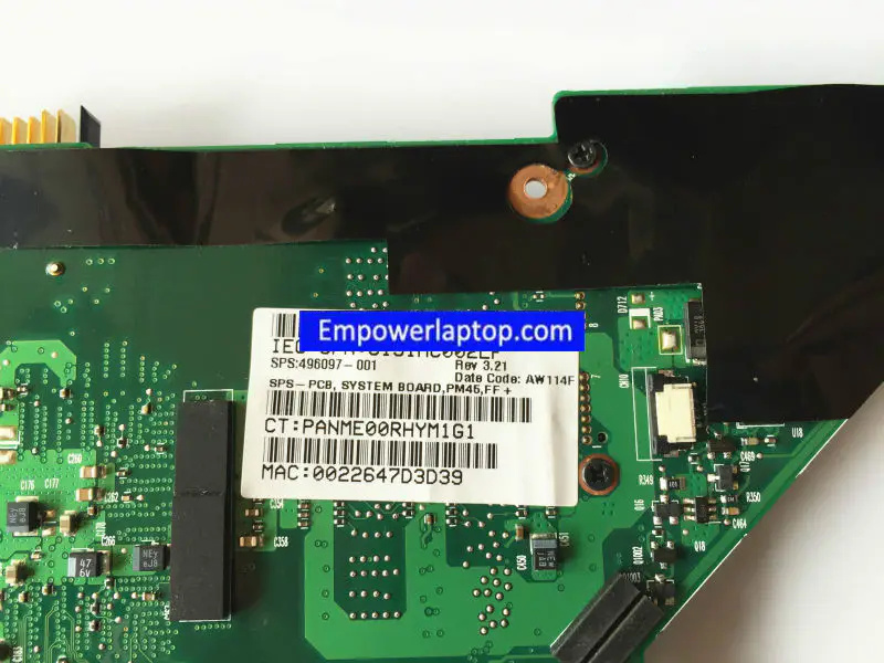 HP DV3000 DV3500 496097-001 PM45 9300M Carte mère