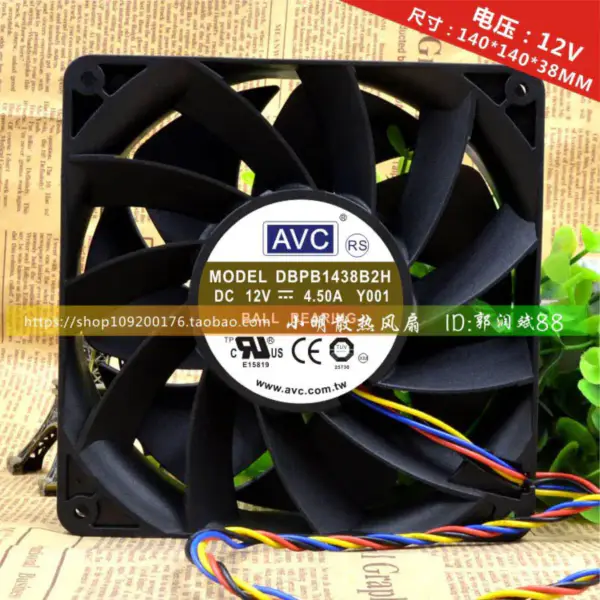 AVC 14038 14CM 12V 4.5A DBPB1438B2H Ventilateur PWM