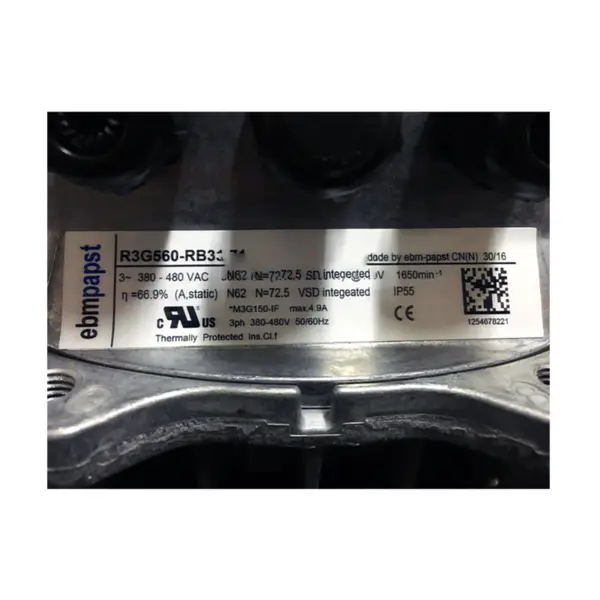 Ventilateur Ebmpapast R3G560-RB31-71
