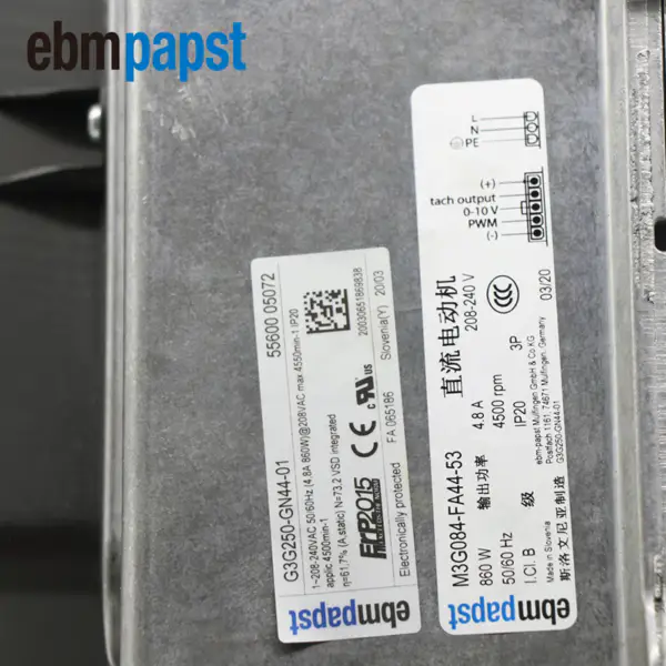 Ventilateur Ebmpapst G3G250-GN44-01