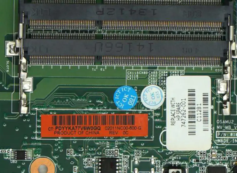 HP Touchsmart 15-d 747262-501 747262-001 Carte mère