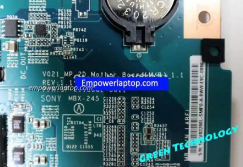 Sony A1832541A V021_MP 1P-0113J02-8011 Carte mère MBX-245