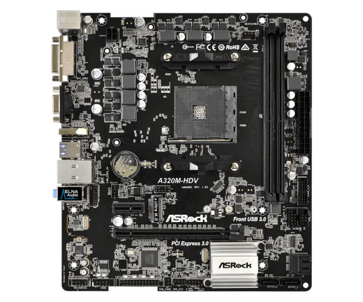 Carte mère Asrock A320M-HDV AM4 DDR4 32G M-ATX