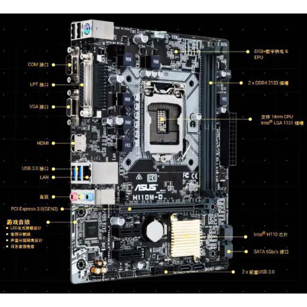 Carte mère H110 pour Asus H110m-d