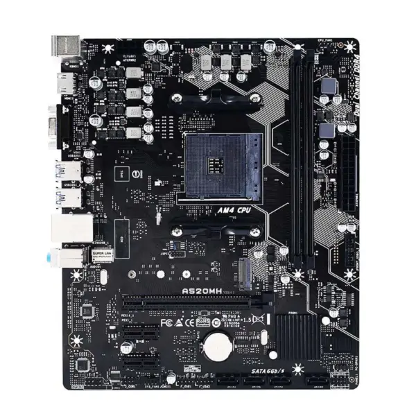 A520mh Pour Carte Mère Biostar A520 Socket Am4 64gb Ddr4 M.2 Micro Atx