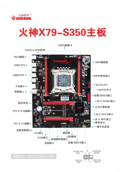 Hsgm X79-s350 Motherboard Lga 2011 Cpu Socket 128gb Memory Computer Server Motherboard