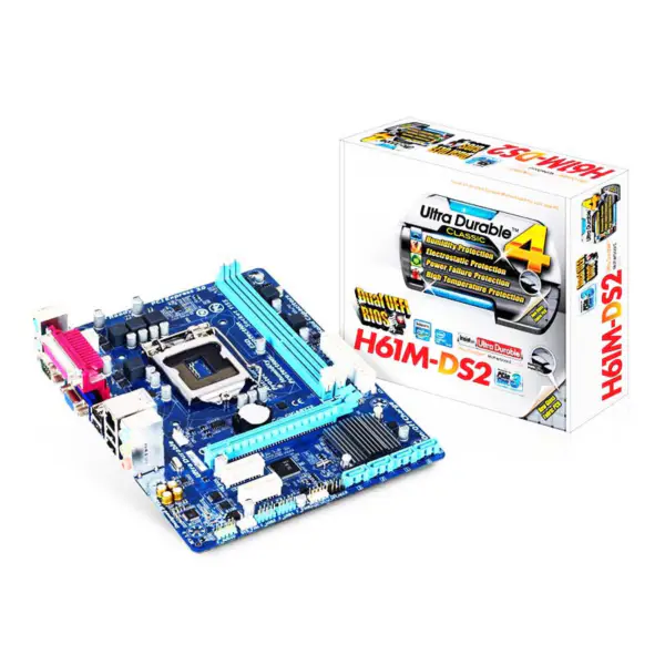 Carte mère Gpu H61 Ddr3 Lga1155 I3 I5 I7 Sata2.0 1333 Dram H61m Ds2