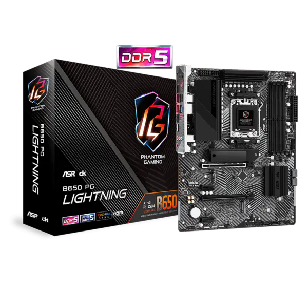 Asrock Atx Carte mère B650 Pg Light Ning Ddr5 Am5 Support Cpu 7950x 7900x 7700x 7600x