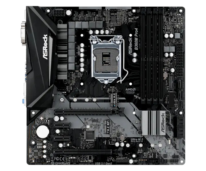 Carte mère Asrock B360M Pro 4 LGA1151 DDR4 64G M-ATX