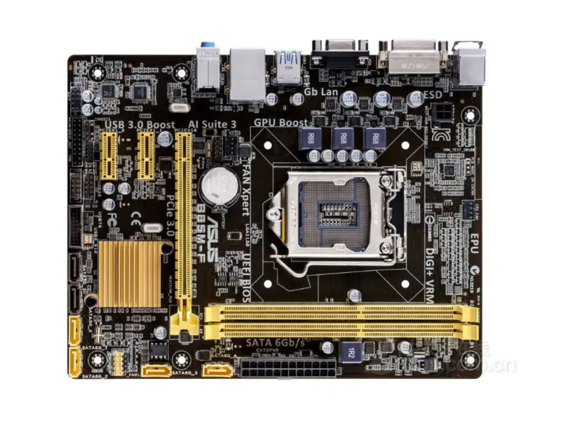 Asus B85M-F Carte mère pour ordinateur de bureau B85 LGA 1150 i7 i5 i3 DDR3 16G SATA3 USB3.0 Micro-ATX