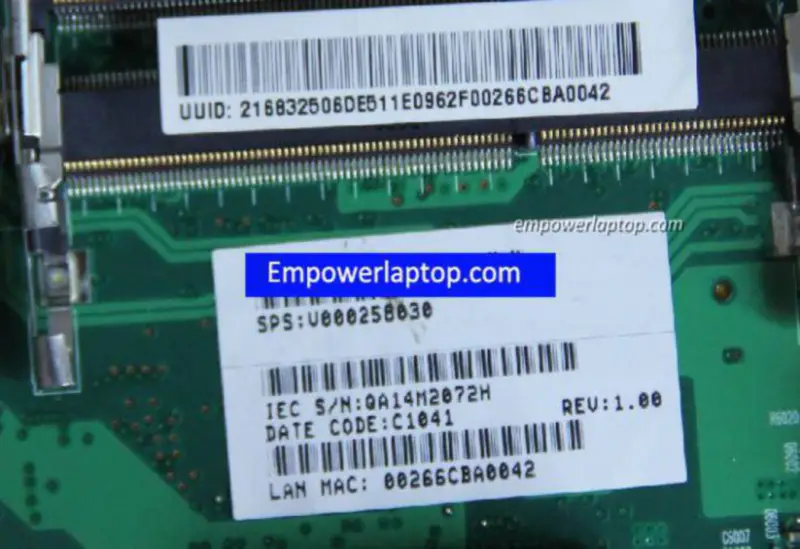 Toshiba C605 V000258030 GL40 Carte mère