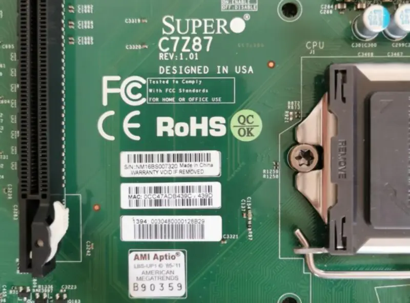 Carte mère graphique monocanal pour station de travail Supermicro C7Z87
