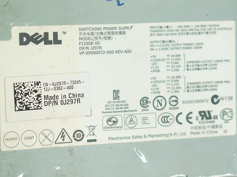 Alimentation Dell F1200E-00 VHM5V