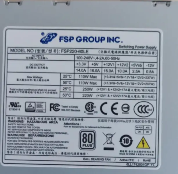 FSP220-60LE Alimentation