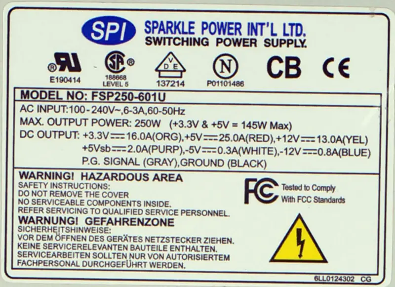 FSP FSP250-601U Alimentation 250W AT 1U
