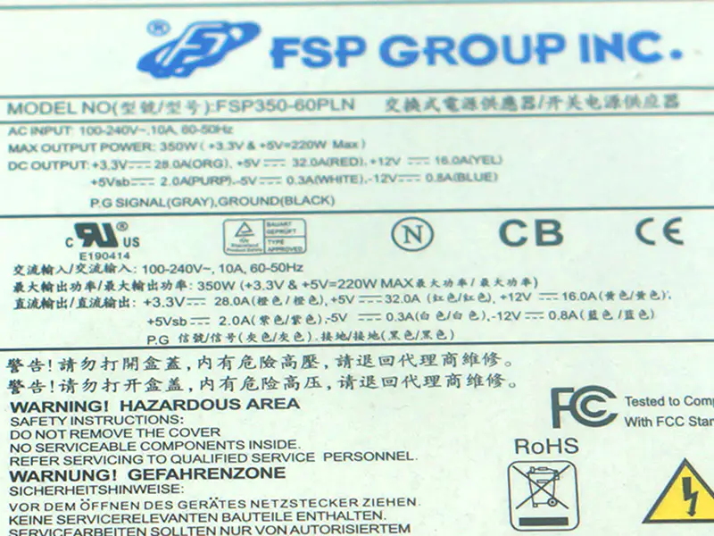 Alimentation pour FSP -5V 350W Switching Power Supply FSP350-60PLN