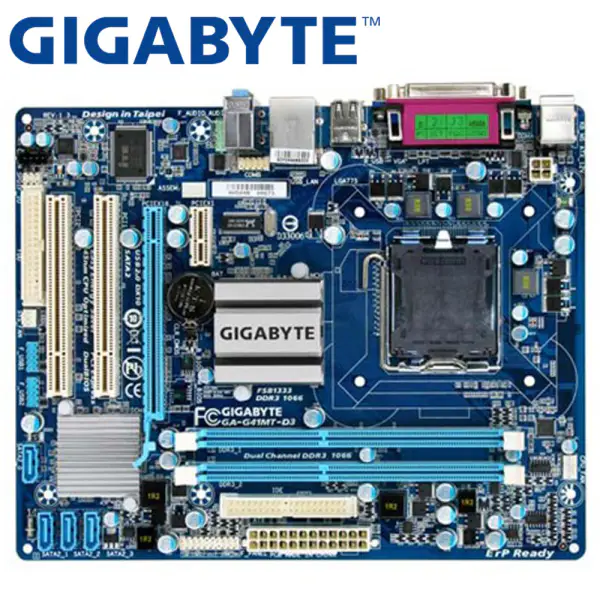 Gigabyte GA-G41MT-D3 Carte mère pour ordinateur de bureau G41 Socket LGA 775 Pour Core 2 Pentium Celeron DDR3 8G