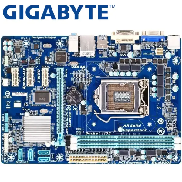 Gigabyte GA-H61MA-D2V Carte mère pour ordinateur de bureau H61 Socket LGA 1155 i3 i5 i7 DDR3 16G uATX