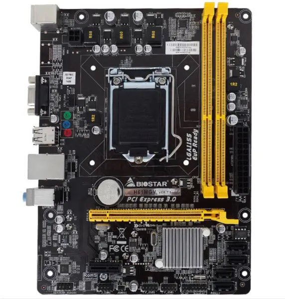 Carte mère Biostar H61MGV H61 LGA1155 Tous les éléments à l'état solide