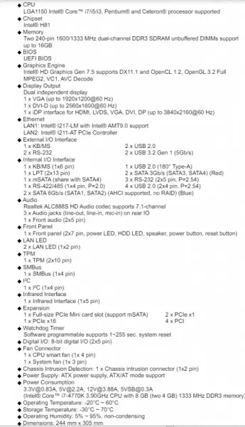 IEI IMBA-H810-R10 IMBA-H810-ECO-R10 Rev:1.0 Carte mère