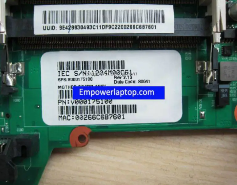 Toshiba L510 L532 V000175100 Carte mère