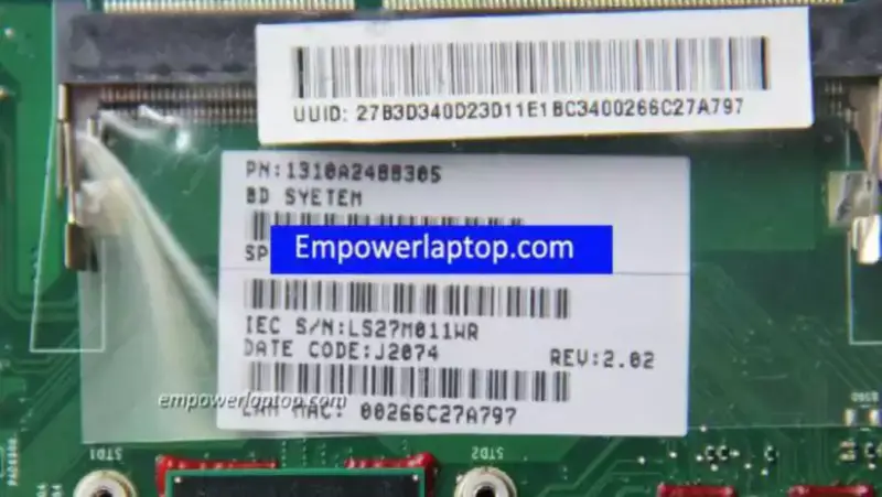 Toshiba NB510 V000268040 6050A2488301-MB-A02 N2800 Carte mère