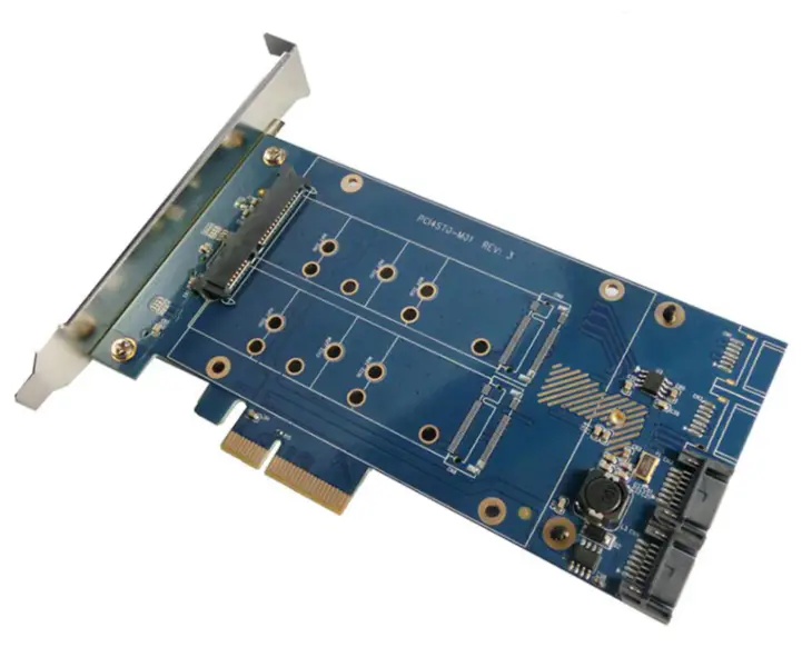 PCIe X1 to 2.5" SATA +m.2+2Port SATA3.0, SATA Riser Card PCIe to SATA 2.5" SSD Adapter PCIe to M.2 Converter With RAID Function