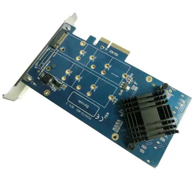 PCIe X1 to 2.5" SATA +m.2+2Port SATA3.0, SATA Riser Card PCIe to SATA 2.5" SSD Adapter PCIe to M.2 Converter With RAID Function