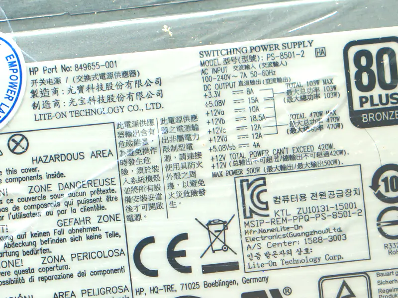 HP DPS-500AB-20A 746177-002 Bloc d'alimentation