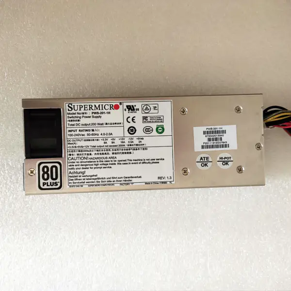 Alimentation Supermicro 1U 200W PWS-201-1H