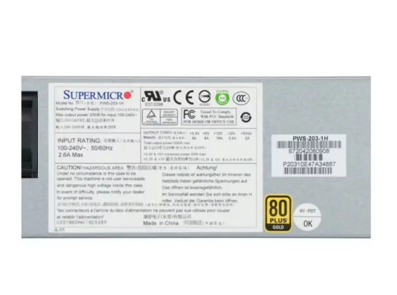 Alimentation Supermicro PWS-203-1H