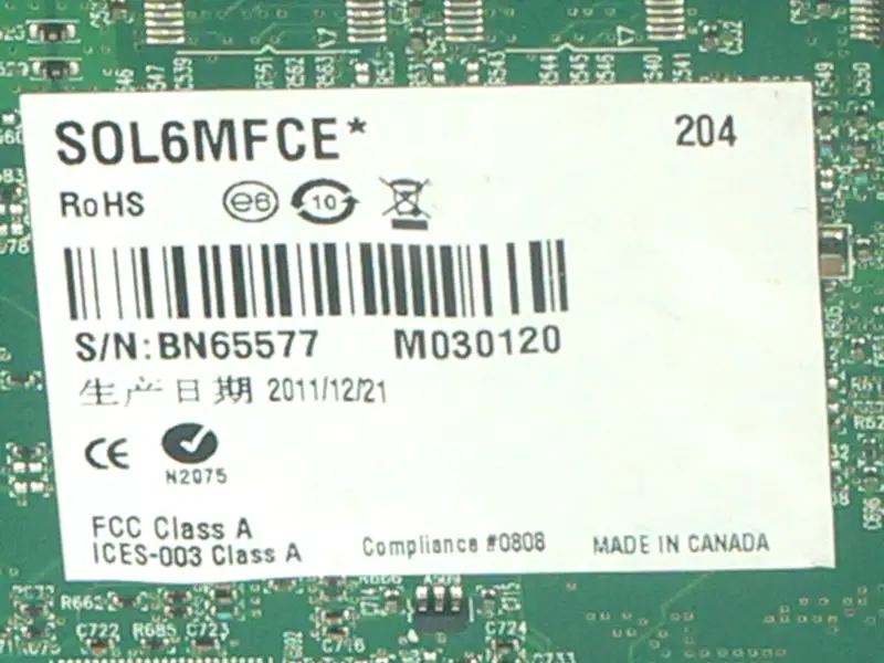 Carte d'acquisition d'images Matrox SOL6MFCE Y7239-0201